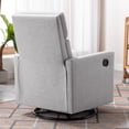thumbnail image 3 of Canddidliike Modern Upholstered Rocker Nursery Chair, Plush Seating Glider Swivel Recliner Chair, Gray, 3 of 11