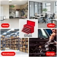 thumbnail image 4 of Metal Tool Box with 4 Drawers Portable Steel Tool Chest with Metal Cylinder Lock and Latch Closure, Liner, Red Powder Coating, Suitable for Garage, Warehouse and Outdoor Repair Job, 4 of 7