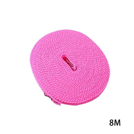 

FFUKOV Nylon Hanging Rope Windproof Drying Rope Clothes Hangers Plastic Non-slip 8M (Clearance)Pink