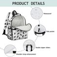 thumbnail image 4 of Black Cat and Paw Print White Pattern Cute School Backpack Bag for School with Padded Back and Adjustable Shoulder Straps 15.25"x11.5"x5.25", 4 of 5