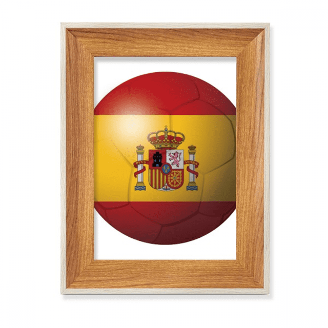 Spain National Flag Soccer Football Desktop Wooden Photo Frame Display Picture Art Painting Multiple Sets