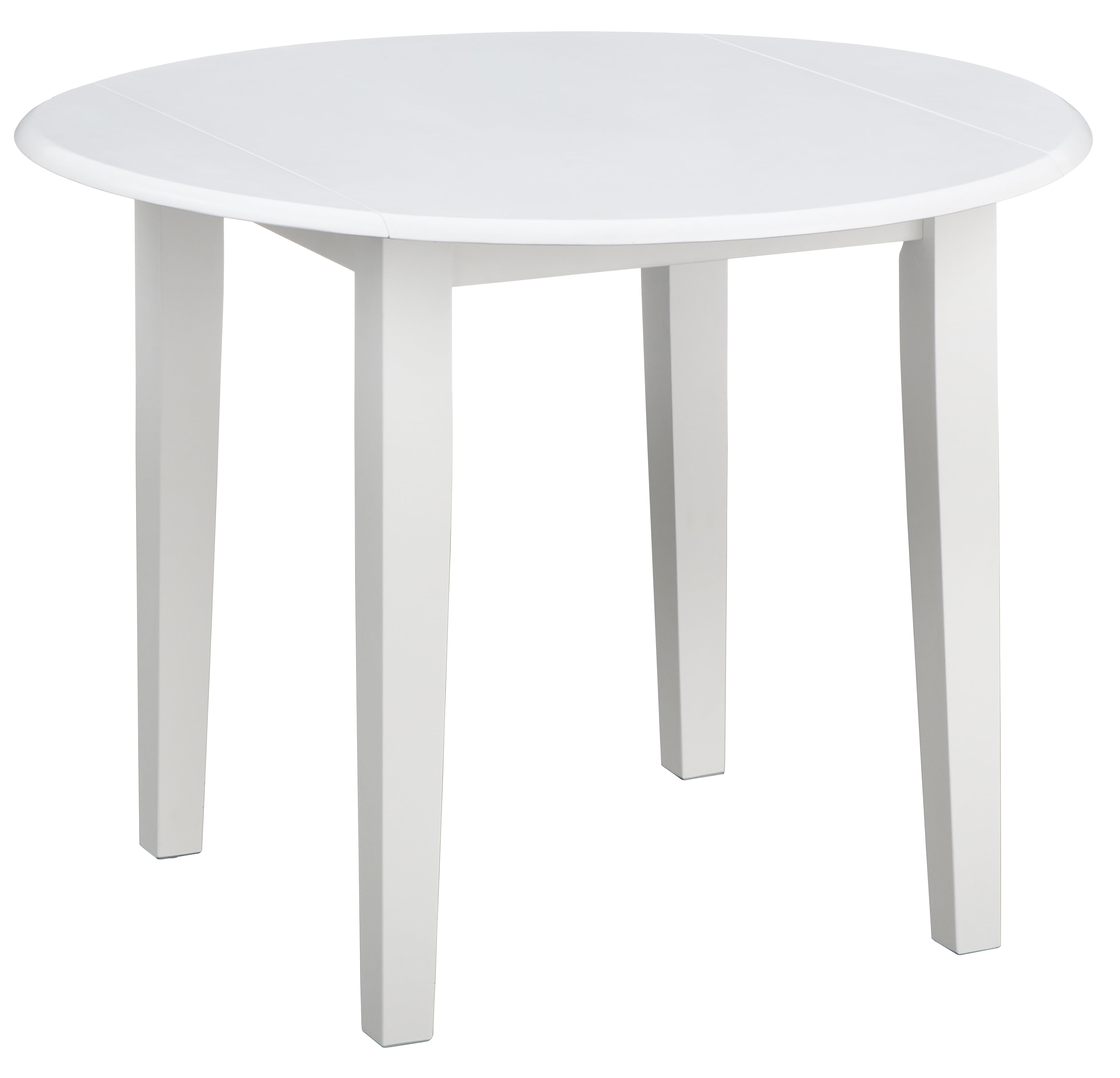 TMS Chadwick 40” Round Solid Wood Drop Leaf Dining Table, White