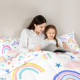 thumbnail image 4 of Homewish Cartoon Rainbow 7pcs Bedding Comforter Set For Kids Boys Girls,Kawaii Stars Print Queen Bedding Sets Super Cozy,Dreamy Princess Queen Sheet Sets,Microfiber Bedroom Decor,Reversible, 4 of 8
