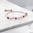 thumbnail image 3 of Gem Stone King 2.00 Ct Round Blue Mystic Topaz 18K Rose Gold Plated Silver Keren Hanan Women Adjustable Infinity Tennis Bracelet, 3 of 3