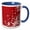 Blue/White, variant on 3drose, Contemporary Red and White Flourishes with Circles Design, 11oz Two-tone Red Mug