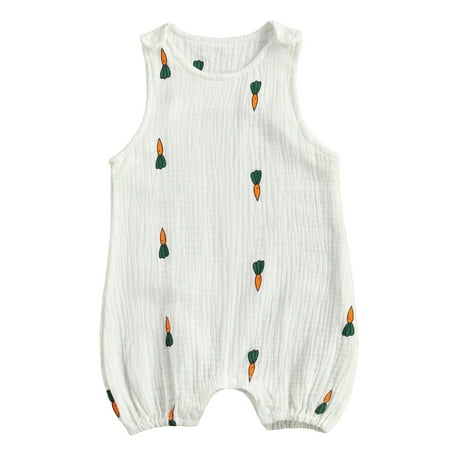 

Farrubbyine8 Newborn Baby Boys Girls One Piece Sleeveless Print Romper