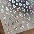 thumbnail image 3 of Pegatinas de uñas Lukmexor 5D con estampado navideño plateado, 3 of 7