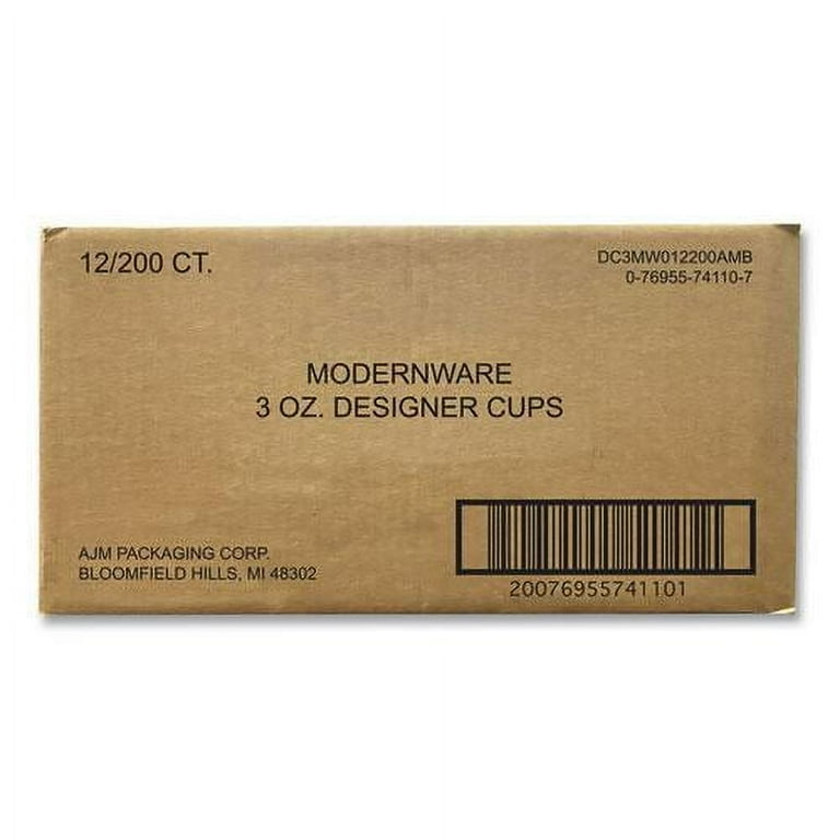 Heavy Duty Cold Cups, 3 oz, Modernware Design, 2,400/Carton Heavy Duty Cold Cups, 3 oz, Modernware Design, 2,400/Carton