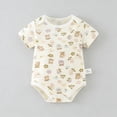 thumbnail image 2 of Loopsun Newborn Romper Print Short Sleeve Bodysuit Jumpsuit for 0-24M, 2 of 5