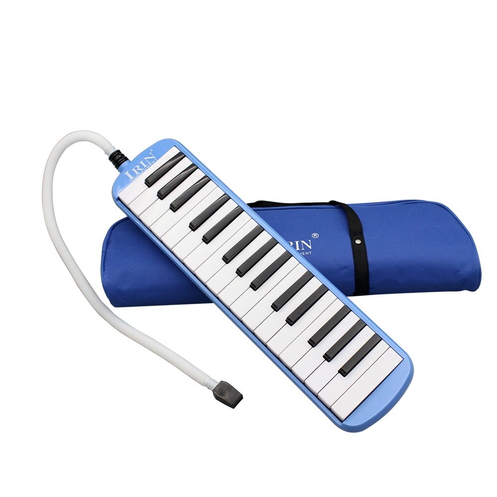 Black Glarry 32 key Melodica Musical Instrument Piano Style Gift for Music Lovers Beginner with Two mouthpieces and Carrying Bag 