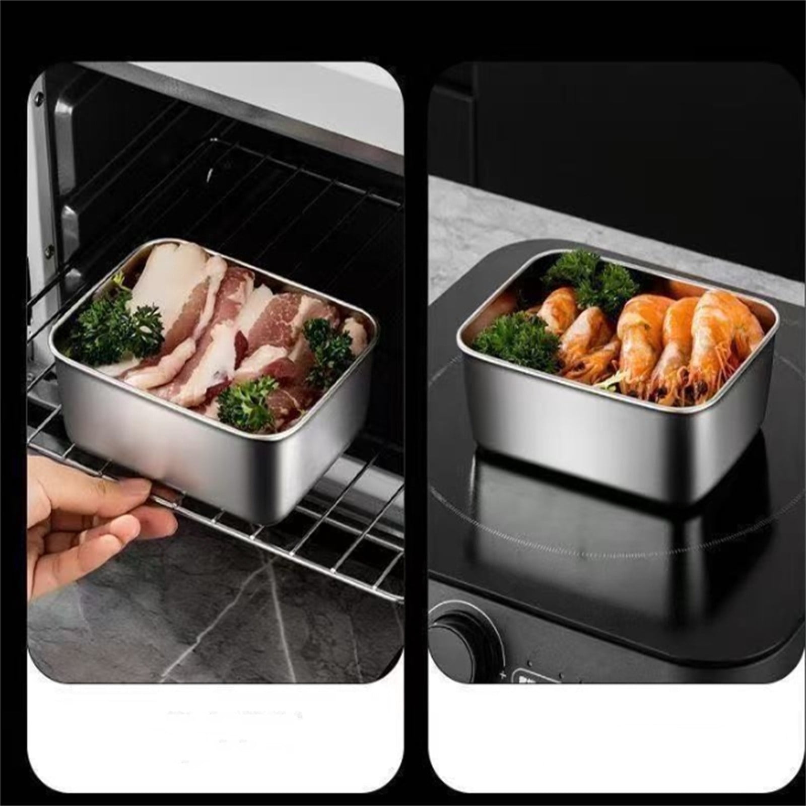 Stainless Steel Food Storage Containers Set for Kitchen with Airtight Lids - Durable Leakproof Meal Prep Solution for Refrigerator Microwave Safe 10-Piece