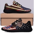 thumbnail image 3 of Chocolate And Yellow Labrador Retrievers American flag Patriot Shoes Sneakers Black Size 3.5, 3 of 7