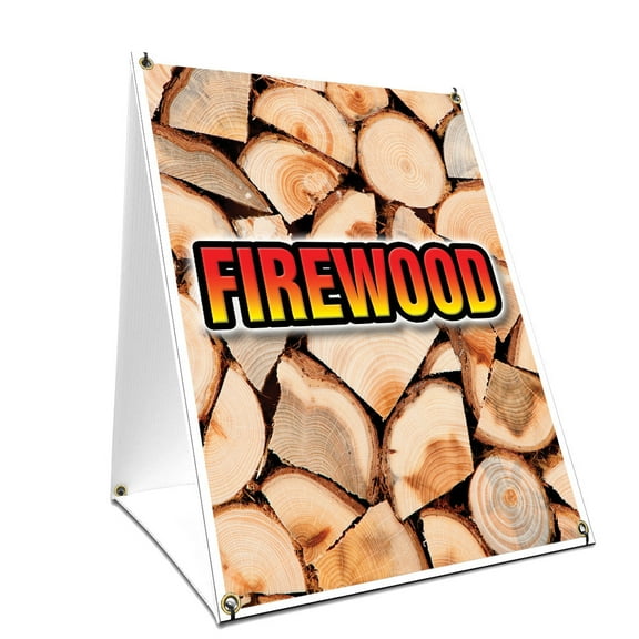 SignMission SBC-2436-Firewood 24 x 36 in. A-Frame Sidewalk Firewood Sign with Graphics On Each Side
