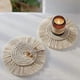 thumbnail image 1 of Set of 2 Pieces Hand Woven Placemat Coasters, Bohemian Desktop Decoration Used in Kitchen Bedroom Cafe 18 * 11 * 3.5cm, 1 of 3