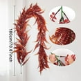 thumbnail image 4 of 2pcs, 6ft Artificial Fall Plant Leaf Garland, Green Black Orange Hanging Autumn Ferns Leave Vines Garlands, Halloween Thanksgiving Decor for Home Party Fireplace Christmas Indoor Outdoor, 4 of 6