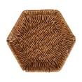 thumbnail image 2 of Weloille Plastic Imitation Rattan Storage Basket 1Pc, Round Woven Organizer, Lightweight Multifunctional Fruit Bread Storage Bin for Kitchen Countertop Living Room, 2 of 6
