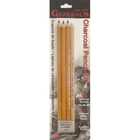 GENERALS CHARCL PENCIL KIT4PENCLS ERASR