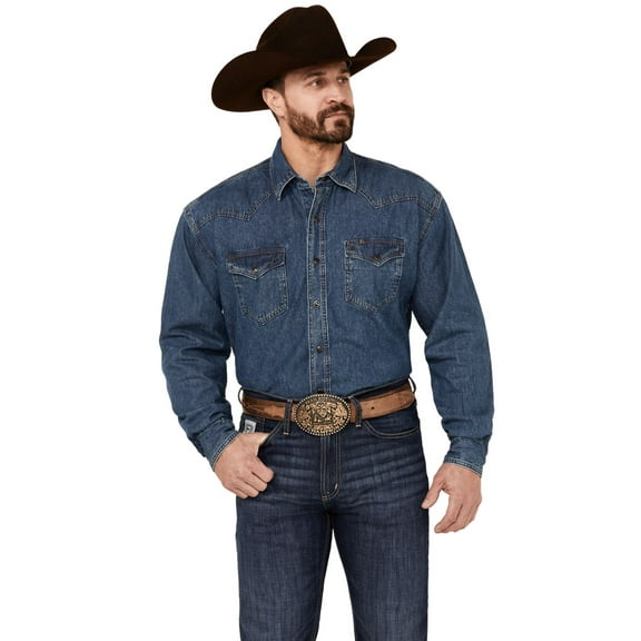 Stetson Men's Denim Long Sleeve Snap Western Shirt - 11-001-0465-0021 BU