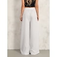 thumbnail image 5 of KelaJuan Women Wide Leg Pants, High Waist Tie-up Loose Casual Long Trousers Streetwear with Pockets, 5 of 6