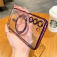 thumbnail image 2 of For Magsafe Plating Clear Magnetic Wireless Charge Case For Samsung Galaxy S22 S21 S20 FE S23 Note 20 Ultra Plus Soft TPU Cover Pink For Note 10 Plus, 2 of 6
