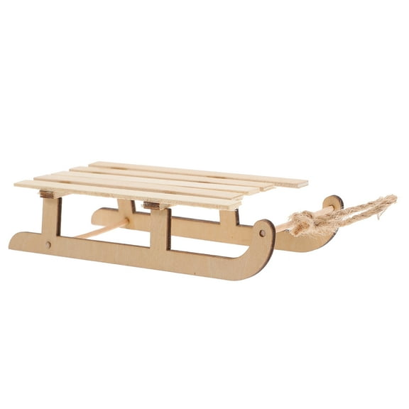 Raindrops Rustic Style Sled 1Pack 12.5X5X2.5In Wooden Beige Christmas Decoration