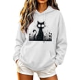 thumbnail image 3 of PNTUTB Halloween Women's Hoodie Drawstring Long Sleeve Sweatshirt Fashion Print Casual Loose Comfortable Fall Winter Trendy Top with Pocket, 3 of 7