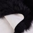 thumbnail image 6 of Unique Bargains Artificial Animal Wool Soft Faux Fur Sheepskin Plush Area Rug Black 2x2 Feet Round, 6 of 8