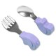thumbnail image 1 of Juego de cubiertos para niños pequeños, cuchara y tenedor sin BPA, cubiertos para niños con mango de silicona, 1 of 5
