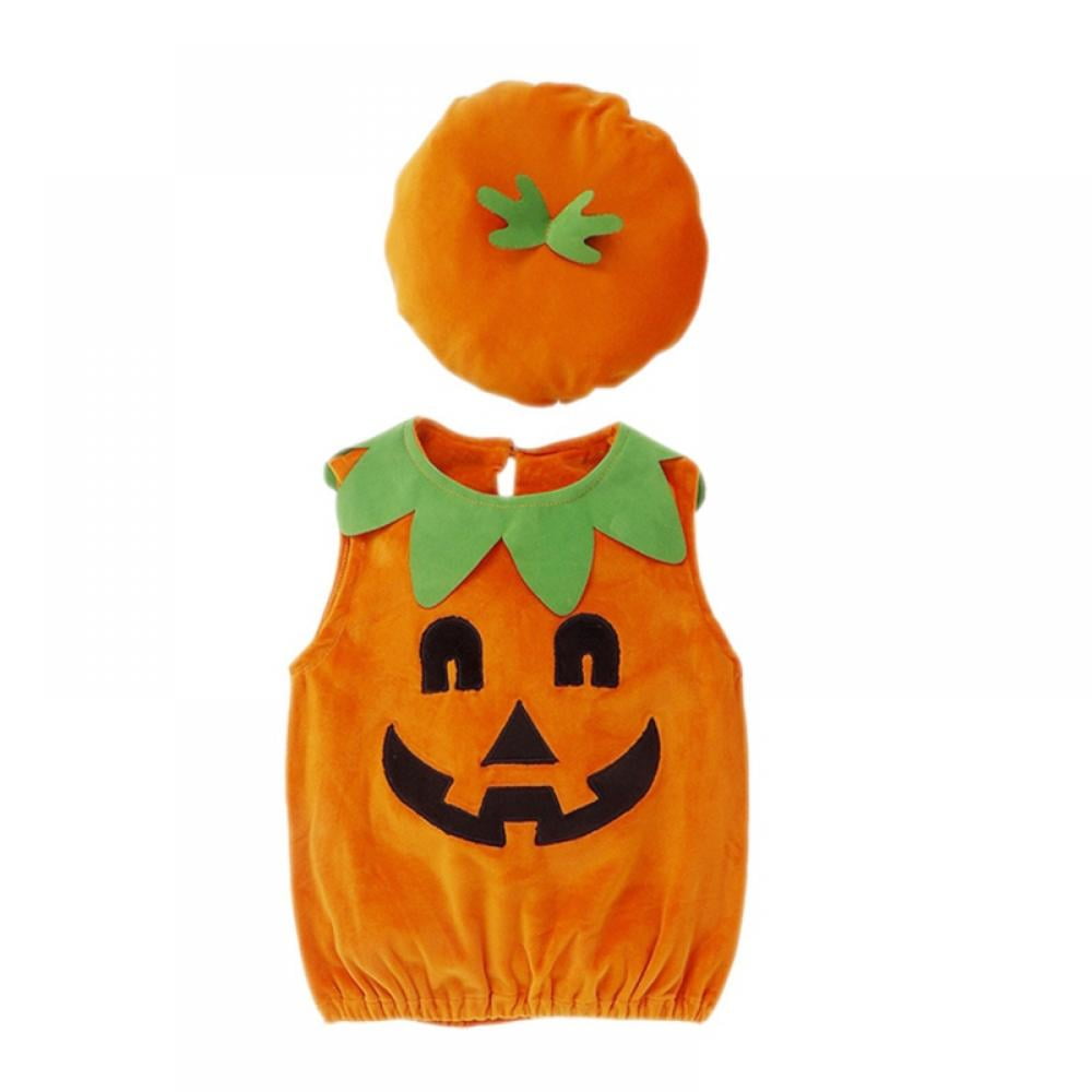 Kids Girls Toddlers Babies Cute Pumpkin Jack O Lantern Halloween Costume Dress 