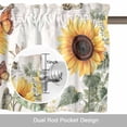 thumbnail image 6 of Sunflower Vintage Kitchen Curtain Valances for Windows Farmhouse Short Curtains, Pastoral Rustic Botanical Flowers Rod Pocket Valance Curtain for Bedroom Cafe Living Room, 6 of 8
