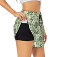 thumbnail image 3 of Lsque Green Snake Printed Women's Running Shorts with Liner Pockets,Elastic Quick Dry Workout Athletic Gym Yoga Shorts,Womens High Waist Shorts-Small, 3 of 9