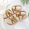 thumbnail image 5 of Sandals On Clearance, Summer Sandals Summer Ladies Sandals Imitation Straw Espadrille Flat Beach Flat Sandals Womens Sandals, 5 of 5