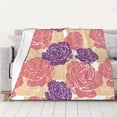 thumbnail image 5 of YFYANG Lightweight Warm Flannel Blanket, Vintage Abstract Rose Texture Throw Blanket for Bed, Sofa, Travel, Camping, 40"x30", 5 of 7