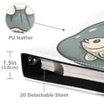 thumbnail image 3 of FORMRS 3 Ring Photo Album 4"x6" Self Adhesive Large Capacity PU Leather Cover, Beige Cute Cat, 3 of 8