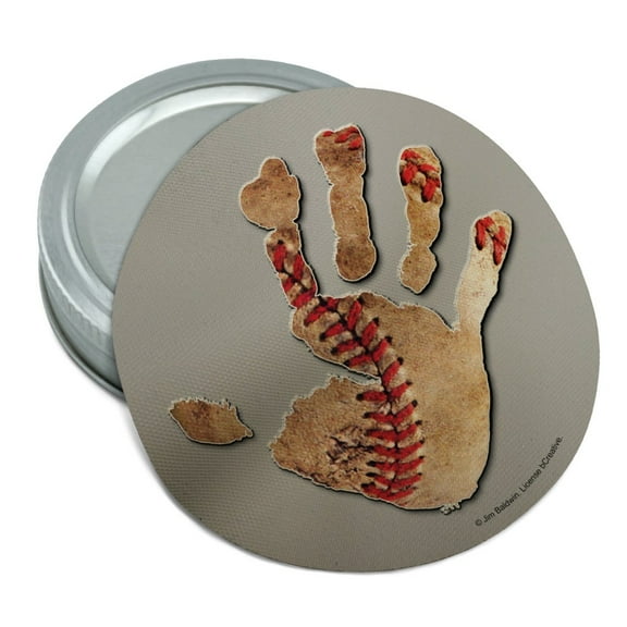 Hand Print Baseball Get a Grip Round Rubber Non-Slip Jar Gripper Lid Opener
