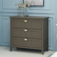 thumbnail image 2 of Resenkos Rustic Wood Dresser for Bedroom with 3 Drawers, Metal Handle Storage Nightstand, Olive Green Finish, 2 of 14