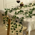 thumbnail image 4 of XiHAMA 173ft Fake Ivy Vines, Artificial Ivy Garland with 200 LED String Lights, Hanging Plants Greenery Backdrop Green Leaves for Bedroom Room Wall Decor Wedding Party Table Decoration, 4 of 7