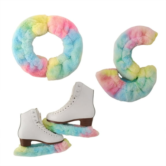 LIUHUO Ice Skate Blade Guards Cover Made of Multicolor plush Material Ice Skate Blade Protection