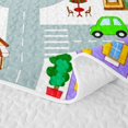 thumbnail image 5 of Erosebridal Cartoon Town Map Quilt King,City Building Vehicle King Coverlet Set For Boys,3pcs, 5 of 7