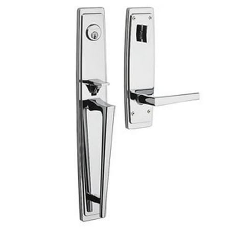 Full Escutcheon - Baldwin Palm Springs Full Escutcheon Right Hand Single Cylinder Entry Tubular Handleset with L024 Lever 85397112RENT