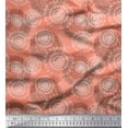 thumbnail image 1 of Soimoi Orange Cotton Duck Fabric Artistic Flower Mandala Printed Craft Fabric by the Yard 56 Inch Wide, 1 of 3