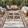 thumbnail image 2 of Retro Farmhouse Outdoor Rug for Patio/Deck/Porch, Non-Slip Large Area Rug 4 x 6 Ft, Country Star Berries Text Wooden Grain Indoor Outdoor Rugs Washable Area Rugs, Reversible Camping Rug Carpet Runner, 2 of 8