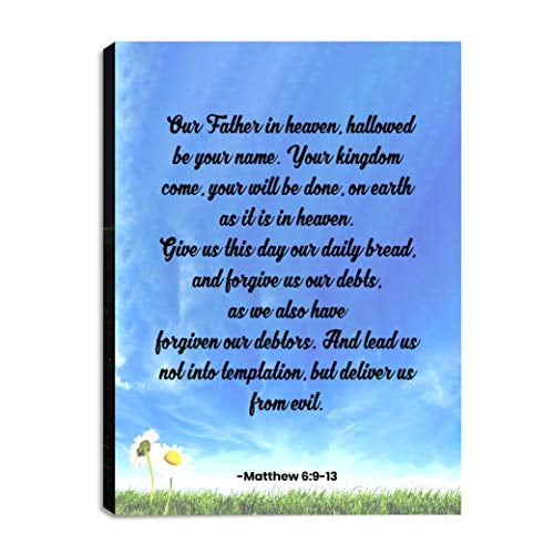 Our Father Prayer | 30x40in| Christian Canvas Wall Art with Bible ...