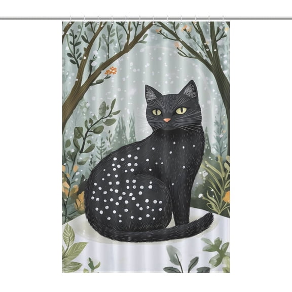 Xmas Cats Christmas Snow Kitten Waterproof Shower Curtain Liner Light-Weight & Machine Washable Bath Curtain for Bathroom Decor 48x72Inch（122x183cm）