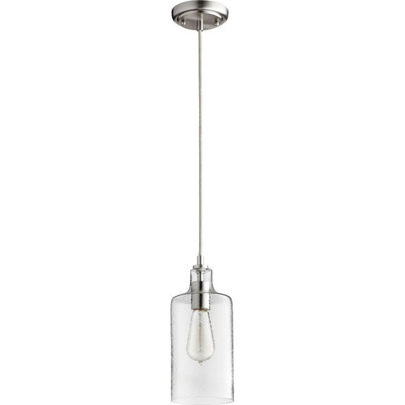 8041-65 Quorum Lighting 1 Light Pendant in Transitional style - 5 inches wide by 11.5 inches high-Satin Nickel Finish -Traditional Installation