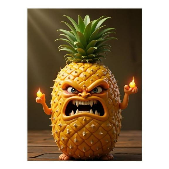 Diamond Art Kits for Adults - 5d Angry Pineapple Character Diamond Painting for Adults, Diamond Art for Adults Beginners, Diamond Painting Kits for Adults for Home Wall Decor