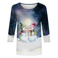thumbnail image 5 of Gamivast Women's Christmas Shirts Christmas Shirts for Women 2025 3/4 Sleeve Plus Size Round Neck Funny Holiday Graphic Pullover Fall Loose Fitted Tunic Blouses Xmas Party Outfits, 5 of 6