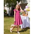 thumbnail image 3 of Vestido Arshiner rosa intenso para fiesta de cumpleaños para niñas, tallas 7-8, 3 of 6