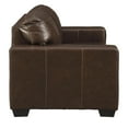 thumbnail image 2 of Vertically Stitched Leatherette Loveseat with Track Arms, Dark Brown, 2 of 3