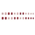 thumbnail image 4 of DHARMONAL Festival Atmosphere On Nails Red False Nail Patch Short Coffin Nails Soft Gel Nails on Clear Coffin Shaped Nail Tips Short Color Nail Tips Full Cover Nails Short, 4 of 6